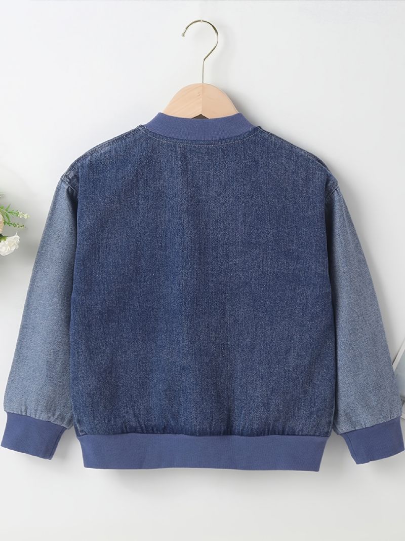 Poikien Vetoketjullinen Denim Bomber Takki Lasten Vaatteet