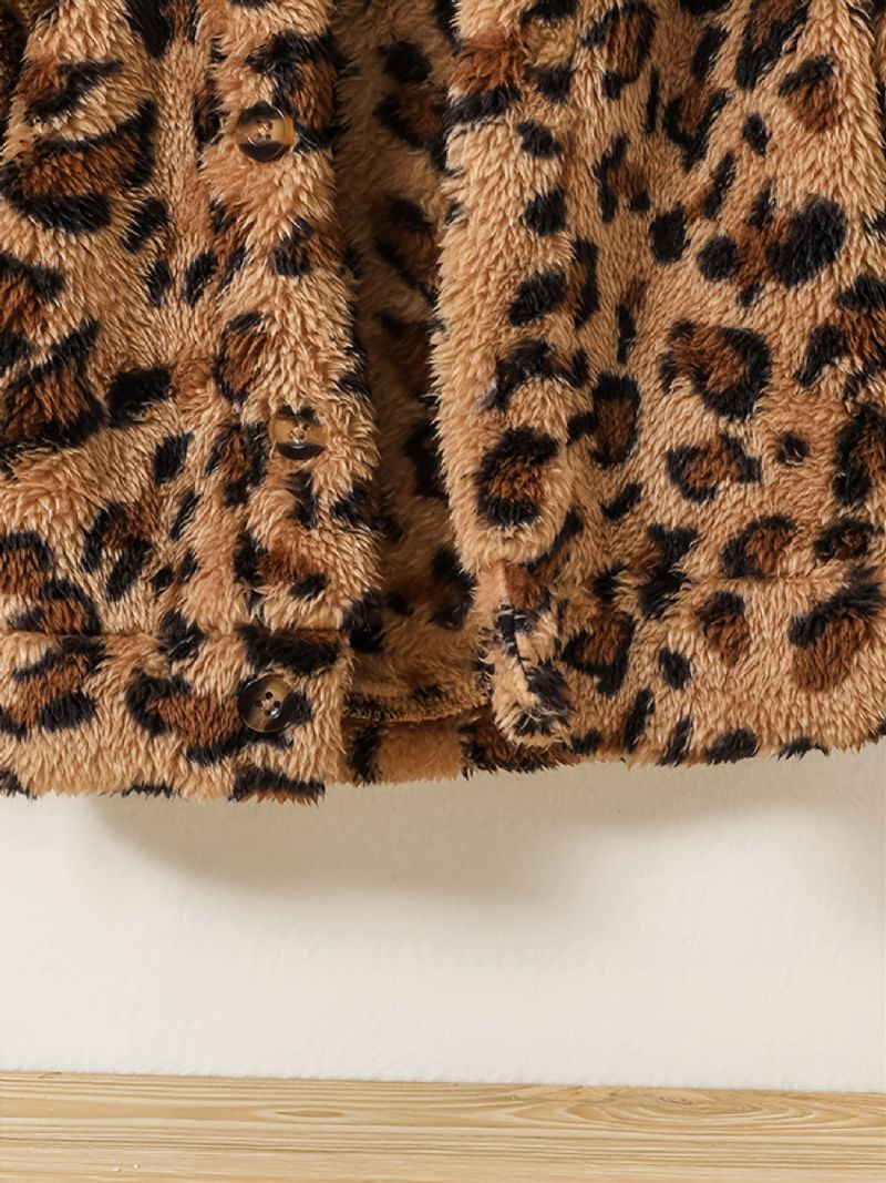 Syksyn Talvi Vauvan Muoti Leopard Paksuuntunut Lämmin Fleecetakki