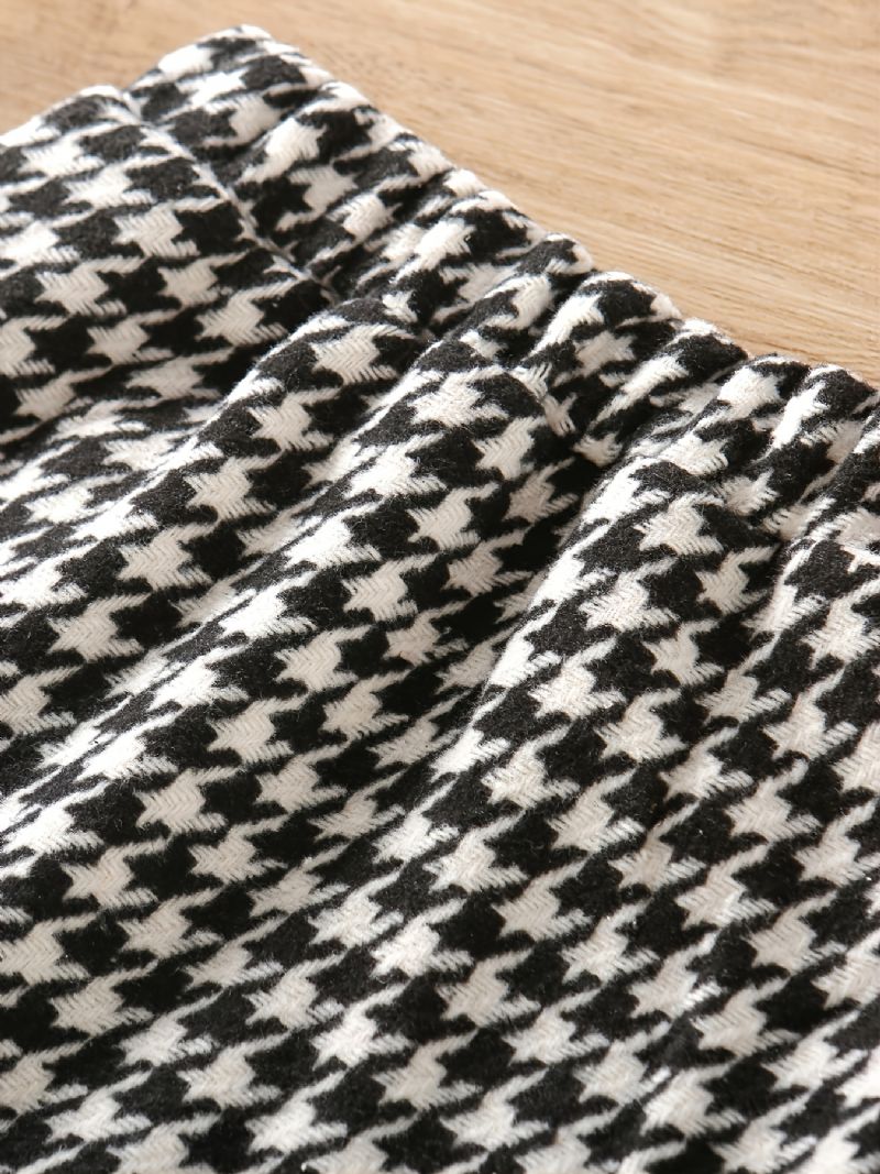 Taaperotyttöjen Houndstooth-koristetaskutakki Ja Hame