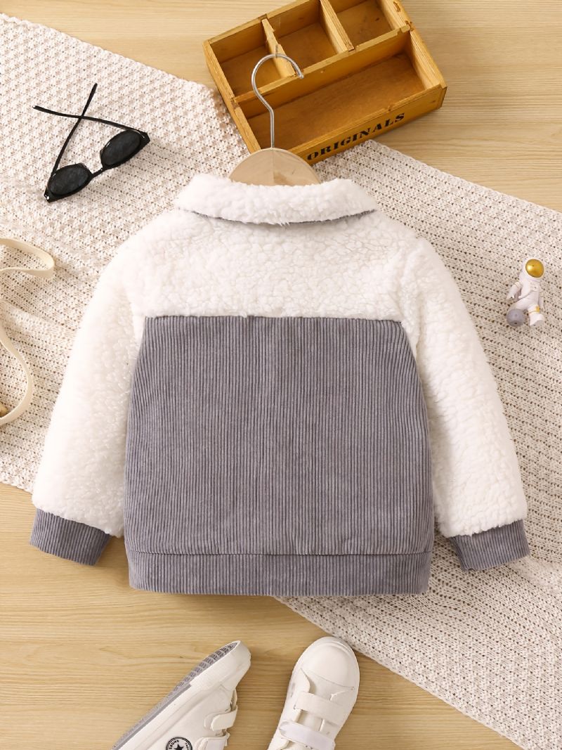 Toddler Poikien Casual Fleece Thermal Color Block Takki Talveksi