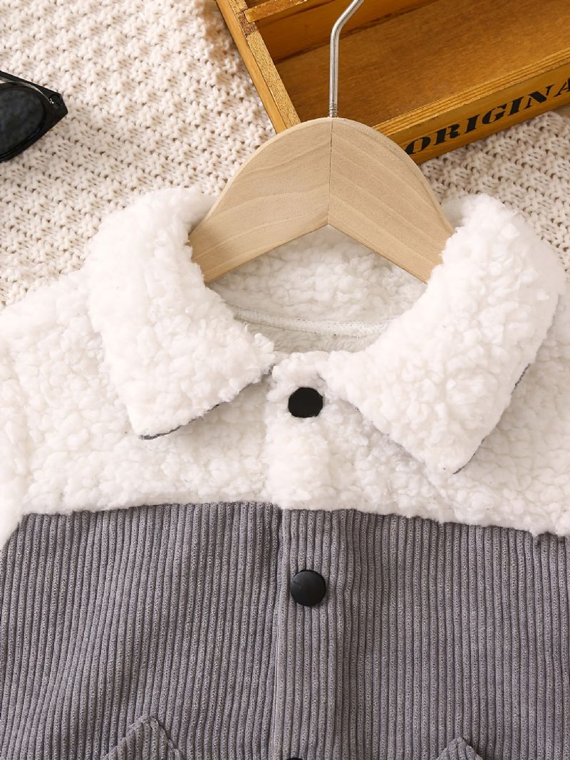 Toddler Poikien Casual Fleece Thermal Color Block Takki Talveksi
