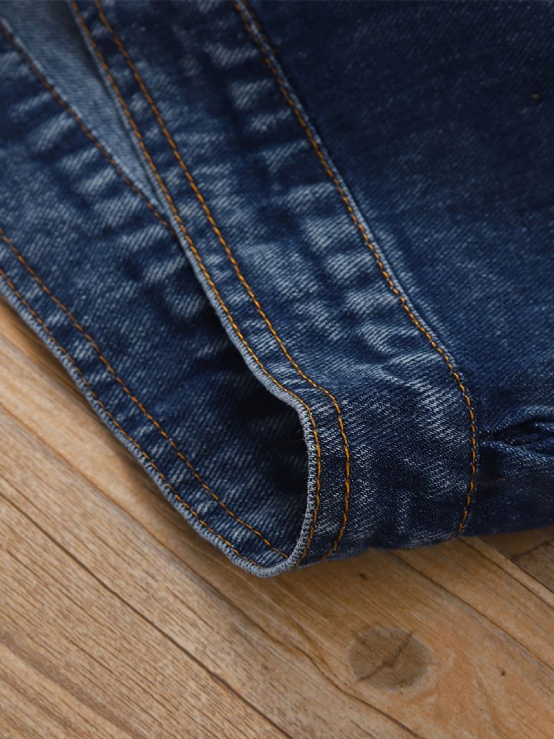 Tyttöjen Napit Käännekaulus Denim Takki Lasten Vaatteet