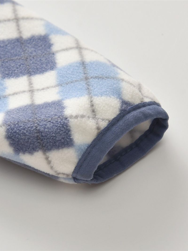 Uusi Lasten Vintage Plaid Painettu Rento Lämmin Jalusta Kaulus Vetoketjullinen Takki