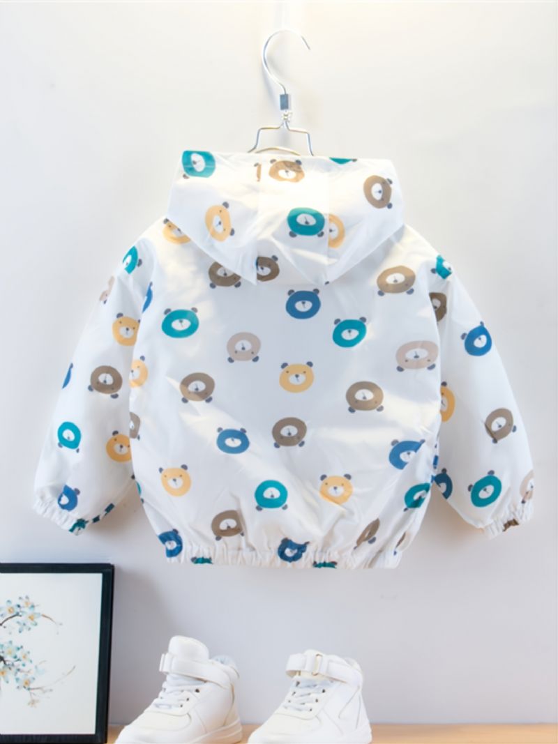 Uusi Poikien Bear Head Print Vetoketjullinen Takki