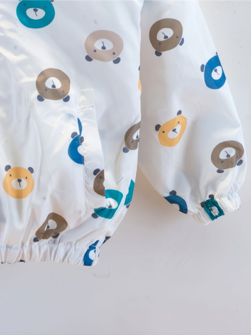 Uusi Poikien Bear Head Print Vetoketjullinen Takki