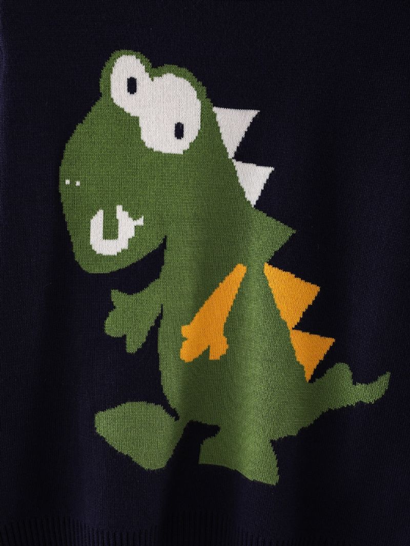 Poikien Crew Neck Pitkähihainen Neulepusero Dinosauruskuviolla