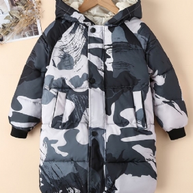 Poikien Hupullinen Camo-puffertakki Syystalvelle Uusi