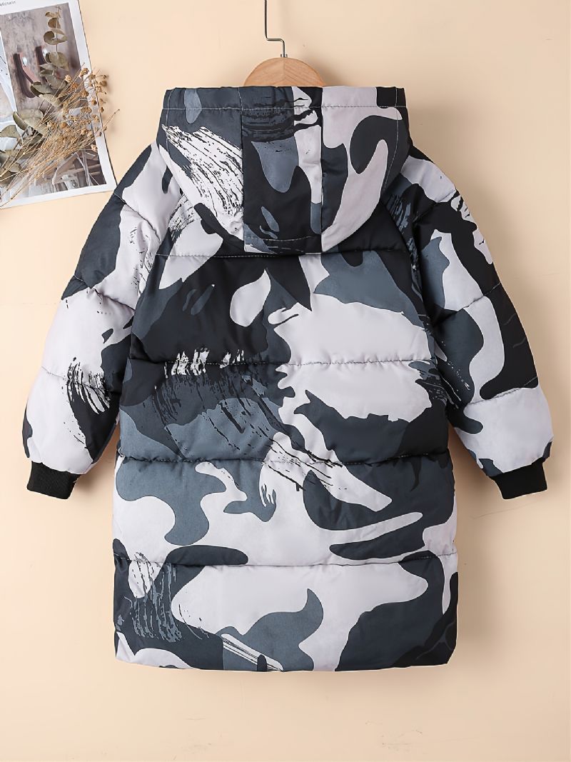 Poikien Hupullinen Camo-puffertakki Syystalvelle Uusi