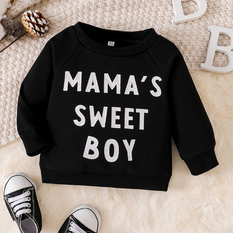 Poikien Lapset Mama's Sweet Pattern Crewneck Collegepaita Syksyn Talven Lämmin Villapaita