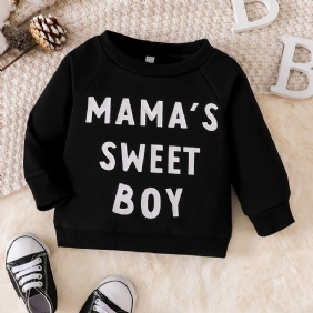 Poikien Lapset Mama's Sweet Pattern Crewneck Collegepaita Syksyn Talven Lämmin Villapaita