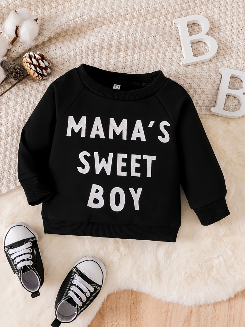 Poikien Lapset Mama's Sweet Pattern Crewneck Collegepaita Syksyn Talven Lämmin Villapaita