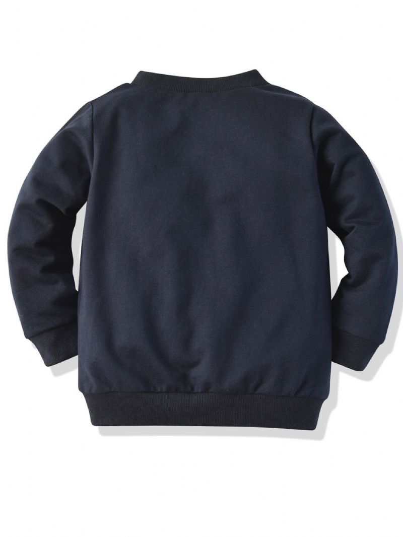 Poikien Rento Muotihahmo Sarjakuva Crew Neck Neulepusero