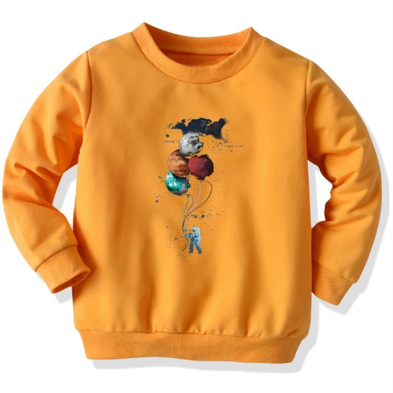 Poikien Rento Persoonallisuusprintti Crew Neck Pitkähihainen Collegepaita