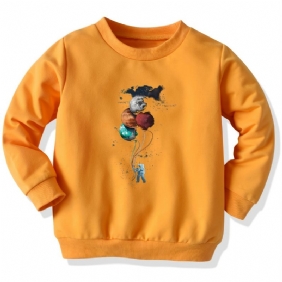 Poikien Rento Persoonallisuusprintti Crew Neck Pitkähihainen Collegepaita