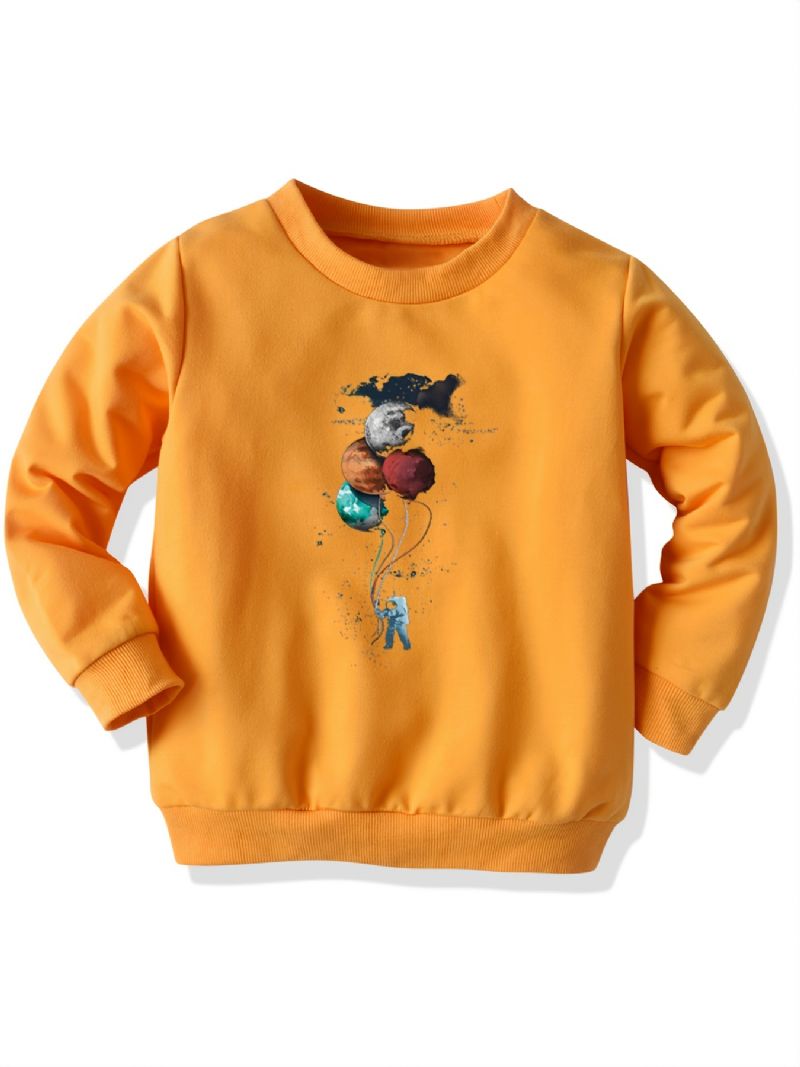 Poikien Rento Persoonallisuusprintti Crew Neck Pitkähihainen Collegepaita