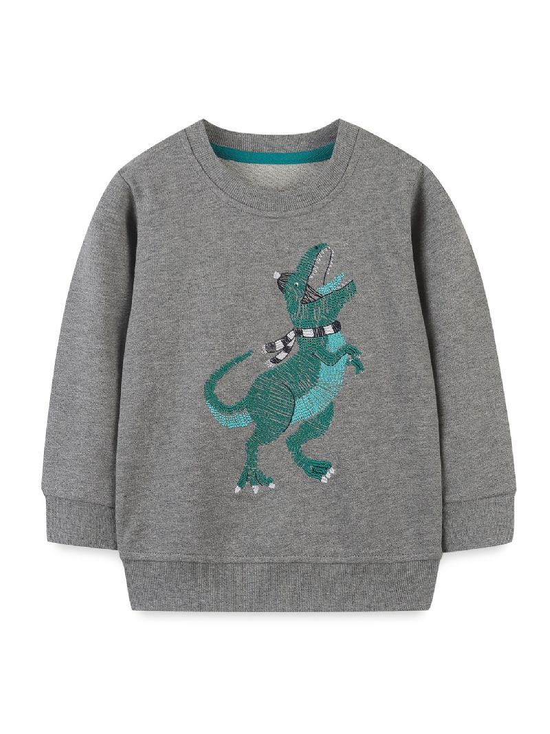 Poikien Villapaita Sarjakuva Dinosaur Graphic Crew Neck Pitkähihainen Collegepaita Lasten Vaatteet