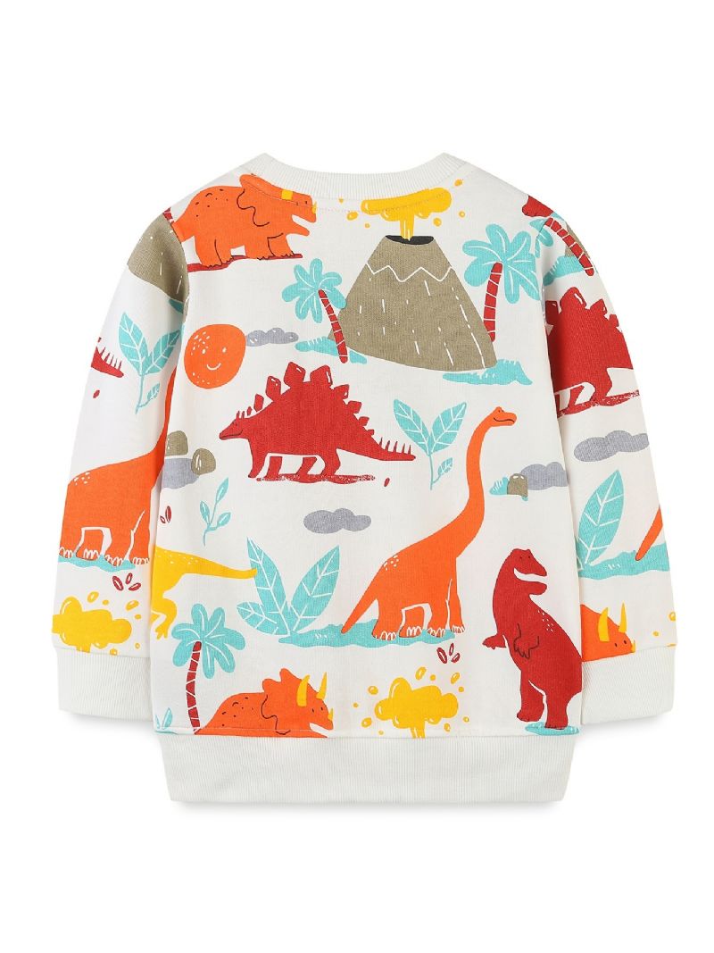 Poikien Villapaita Sarjakuva Dinosaur Graphic Crew Neck Pitkähihainen Collegepaita Lasten Vaatteet