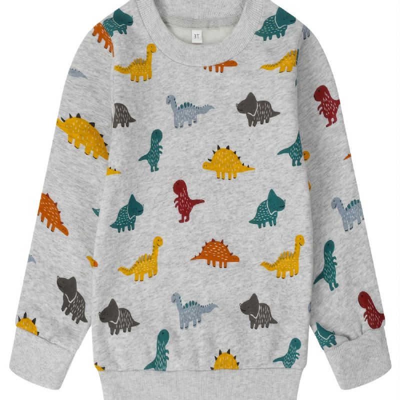 Popshion Autumn Winter Poikien In Rento Dinosauruskuvioinen Collegepaita