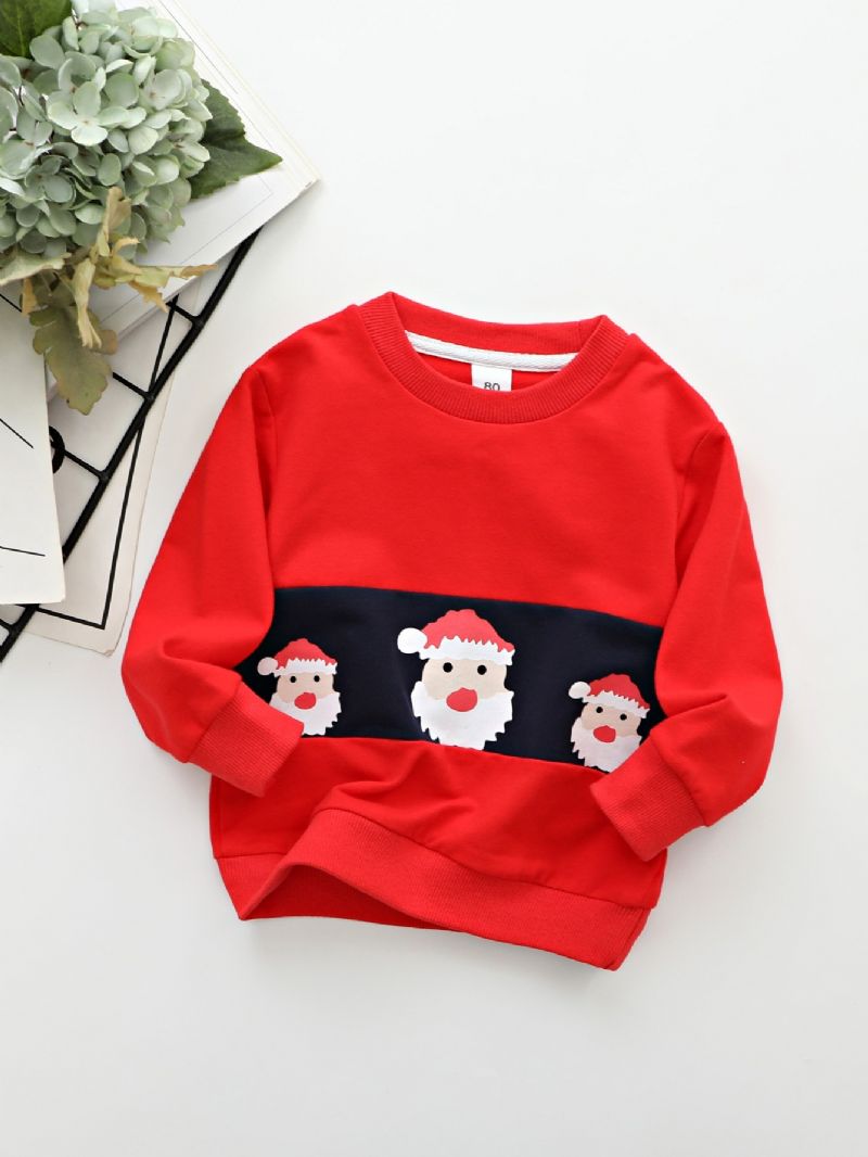 Syksy Talvi Uusi Poikien Christmas Print Crew Neck Collegepaita