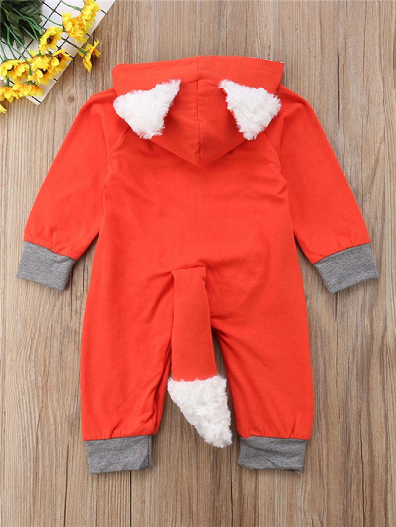 Tytöt Ja Pojat 3d-sarjakuva Animal Fox Söpö Haalari Huppari Romper Playsuit Onesies