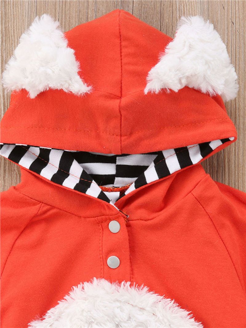 Tytöt Ja Pojat 3d-sarjakuva Animal Fox Söpö Haalari Huppari Romper Playsuit Onesies