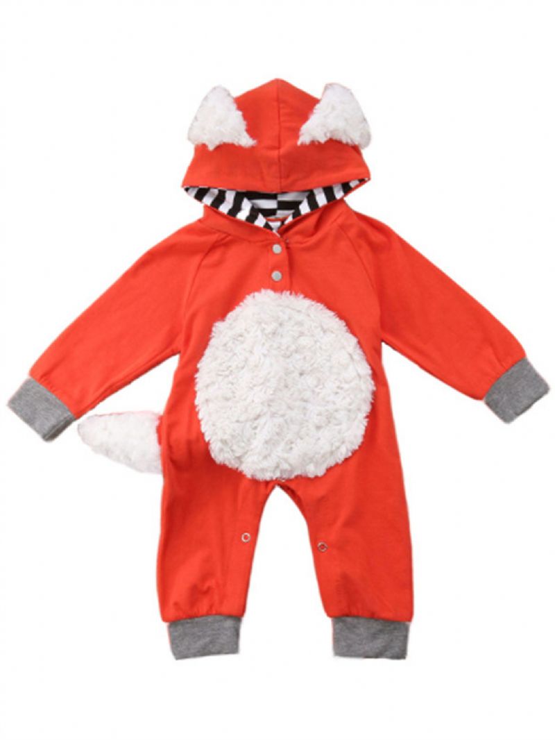 Tytöt Ja Pojat 3d-sarjakuva Animal Fox Söpö Haalari Huppari Romper Playsuit Onesies