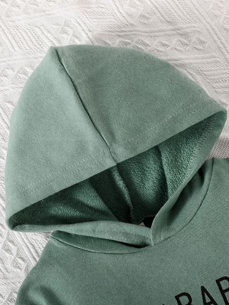 Tyttöjen Green Casual Slogan Pullover-huppari Vauvanvaatteet