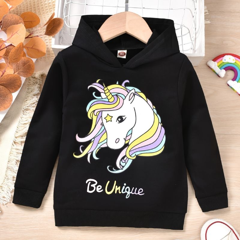 Tyttöjen Huppari Unicorn Print Pitkähihainen Collegepaita Lasten Vaatteet