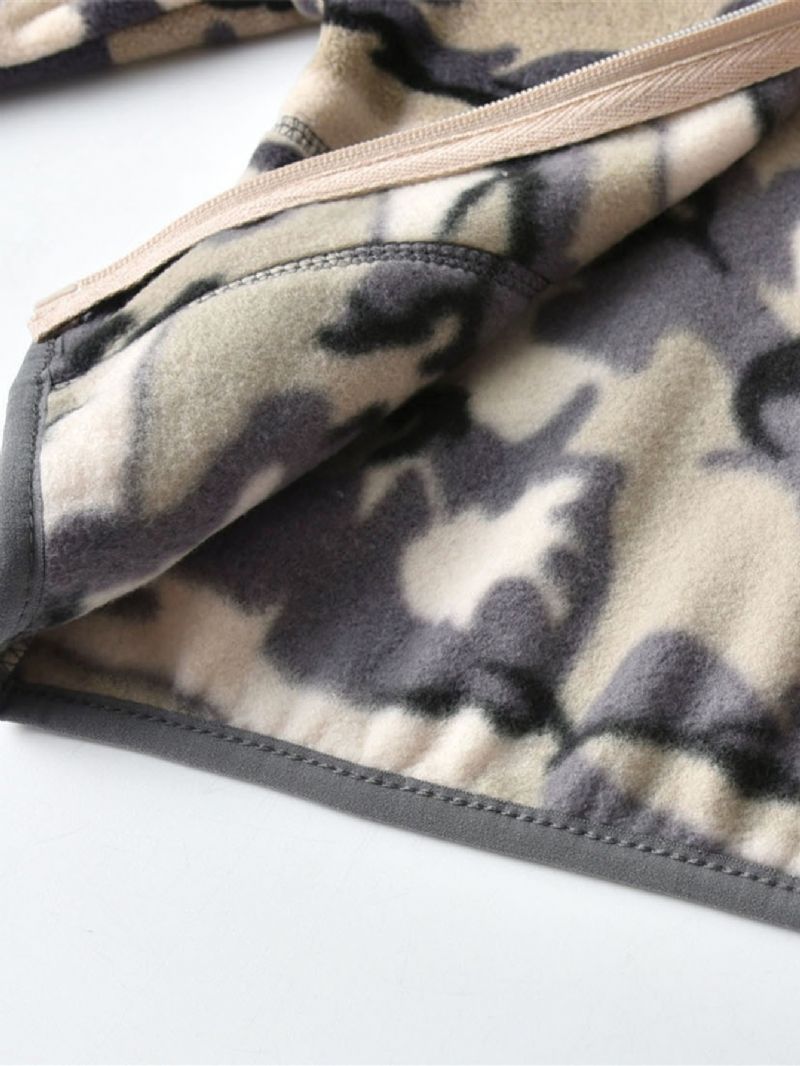 Uusi Poikien Camo Printed Casual Lämmin Jalusta Kaulus Vetoketjullinen Takki