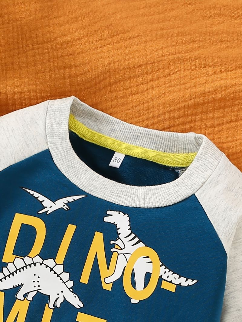 Vauvan Lasten Poikien Dinosaur Print Pyöreäkauluksinen Collegepaita Vaatteet