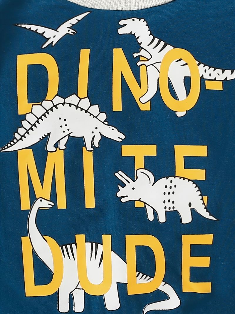 Vauvan Lasten Poikien Dinosaur Print Pyöreäkauluksinen Collegepaita Vaatteet