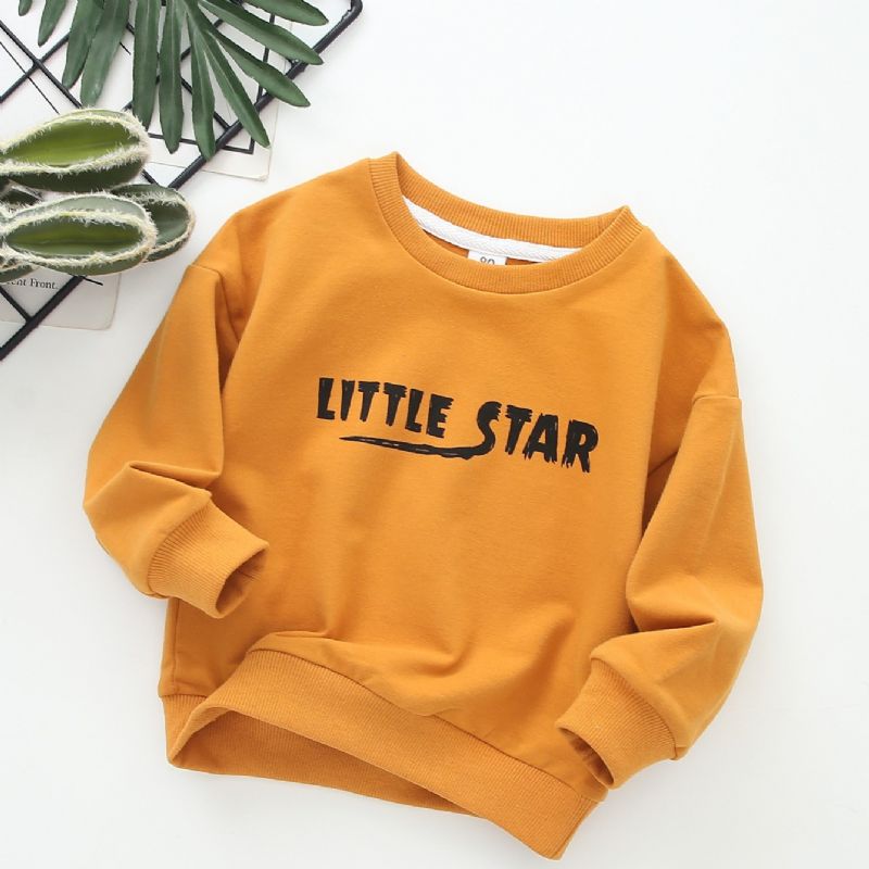 Vauvan Poikien Letter Little Star Printti Pitkähihainen Crewneck Collegepaita