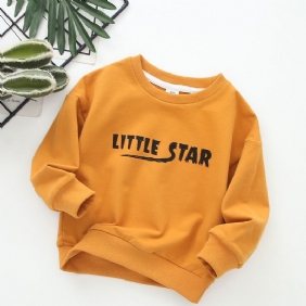 Vauvan Poikien Letter Little Star Printti Pitkähihainen Crewneck Collegepaita