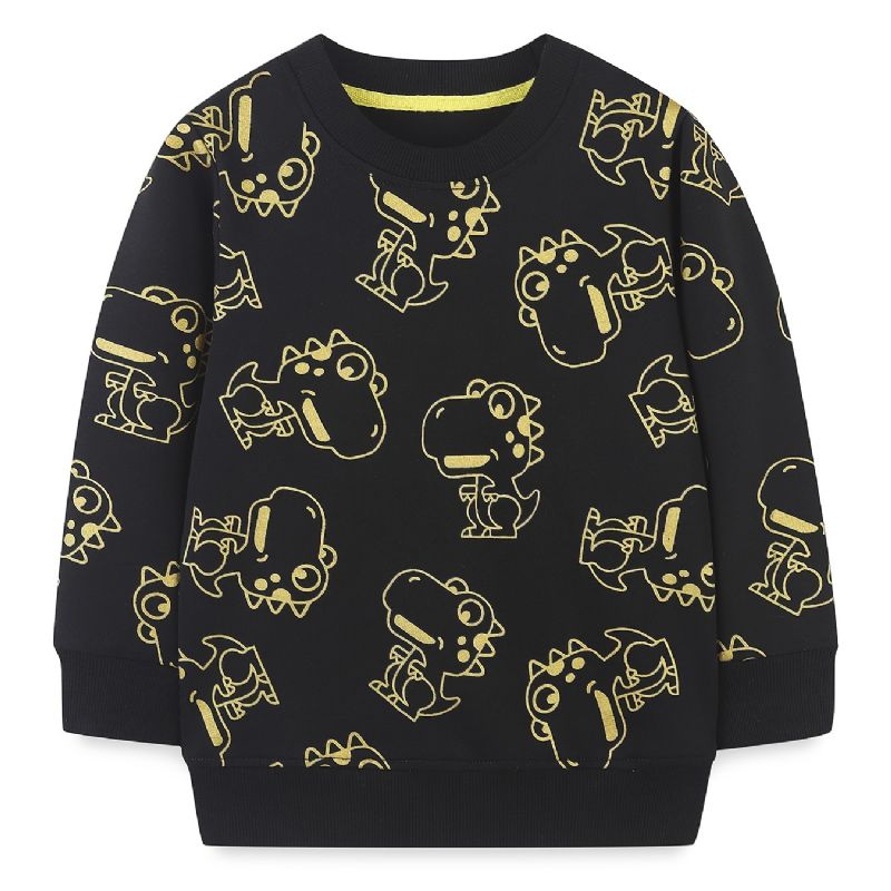 Vauvan Poikien Neulepusero Söpö Dinosaur Print Crew Neck Pitkähihainen Collegepaita Topit Lasten Vaatteet