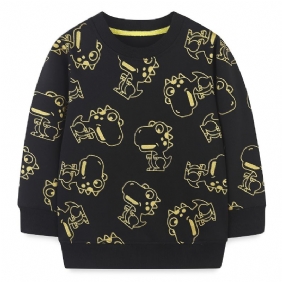 Vauvan Poikien Neulepusero Söpö Dinosaur Print Crew Neck Pitkähihainen Collegepaita Topit Lasten Vaatteet