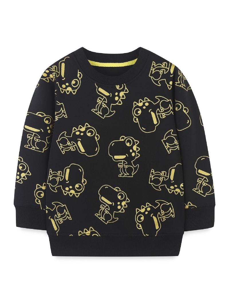 Vauvan Poikien Neulepusero Söpö Dinosaur Print Crew Neck Pitkähihainen Collegepaita Topit Lasten Vaatteet