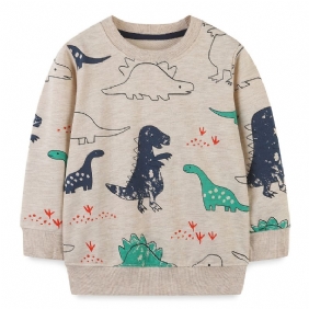 Vauvan Poikien Pullover Dinosaur Print Crew Neck Pitkähihainen Collegepaita Topit Lasten Vaatteet