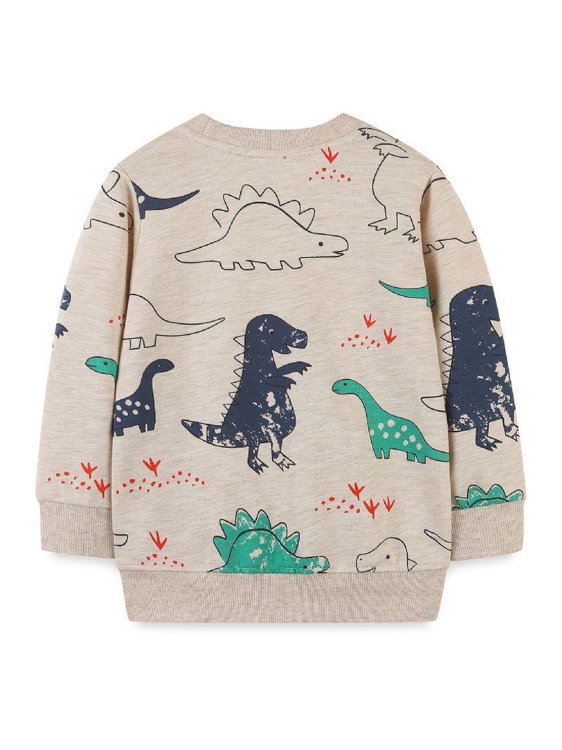 Vauvan Poikien Pullover Dinosaur Print Crew Neck Pitkähihainen Collegepaita Topit Lasten Vaatteet