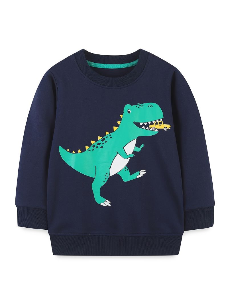 Vauvan Poikien Pullover Dinosaur Print Crew Neck Pitkähihainen Collegepaita Topit Lasten Vaatteet