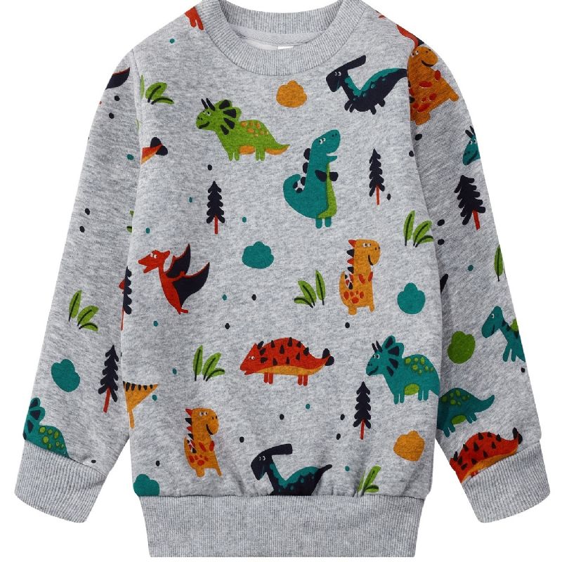 Vauvan Poikien Pullover Dinosaur Print Pyöreäkauluksinen Pitkähihainen Collegepaita Lasten Vaatteet