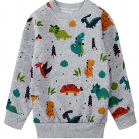 Vauvan Poikien Pullover Dinosaur Print Pyöreäkauluksinen Pitkähihainen Collegepaita Lasten Vaatteet