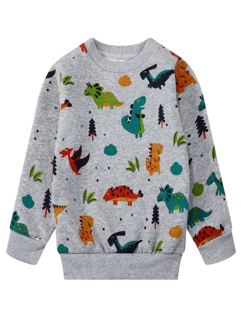 Vauvan Poikien Pullover Dinosaur Print Pyöreäkauluksinen Pitkähihainen Collegepaita Lasten Vaatteet