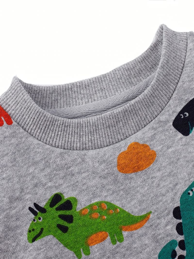 Vauvan Poikien Pullover Dinosaur Print Pyöreäkauluksinen Pitkähihainen Collegepaita Lasten Vaatteet