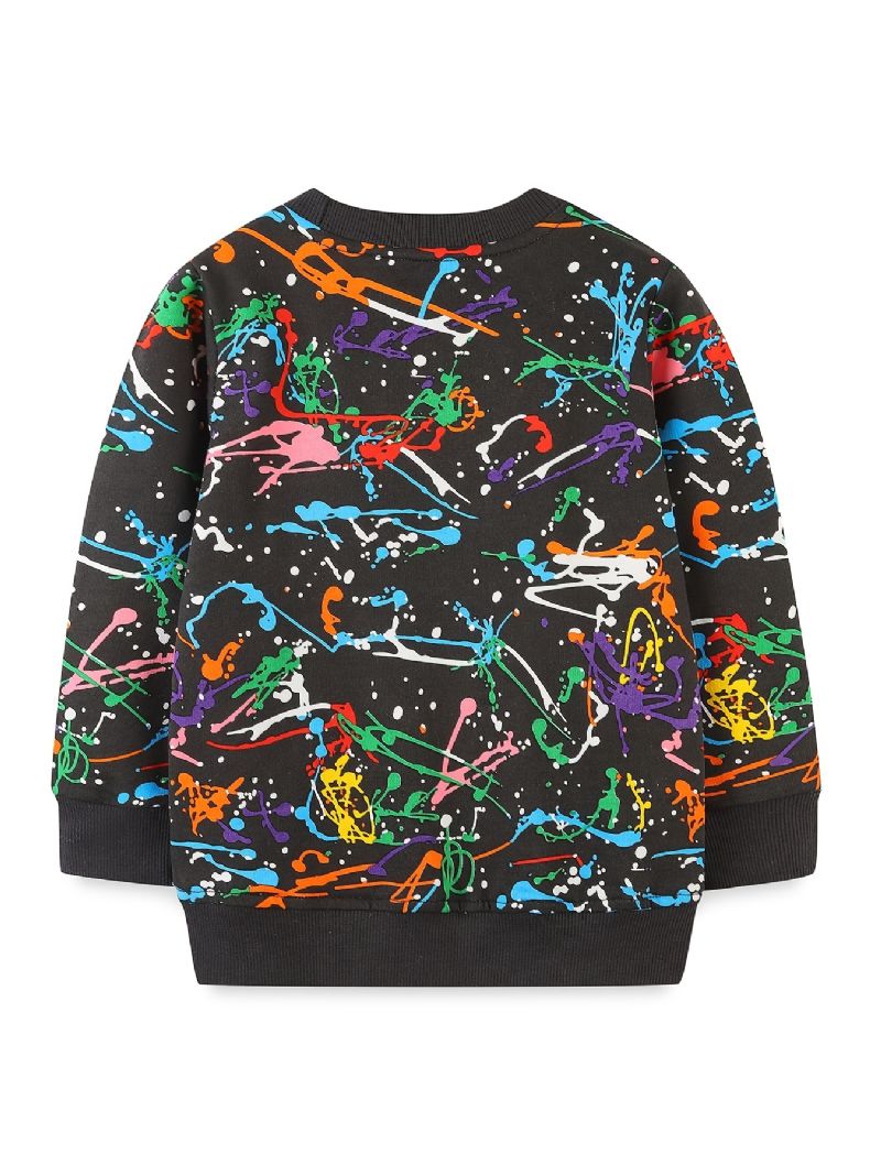 Vauvan Poikien Pullover Graffiti Print Crew Neck Pitkähihainen Collegepaita Topit Lasten Vaatteet