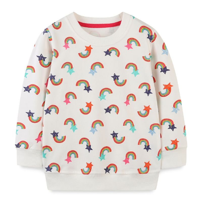 Vauvan Poikien Pullover Rainbow Print Crew Neck Pitkähihainen Collegepaita Topit Lasten Vaatteet