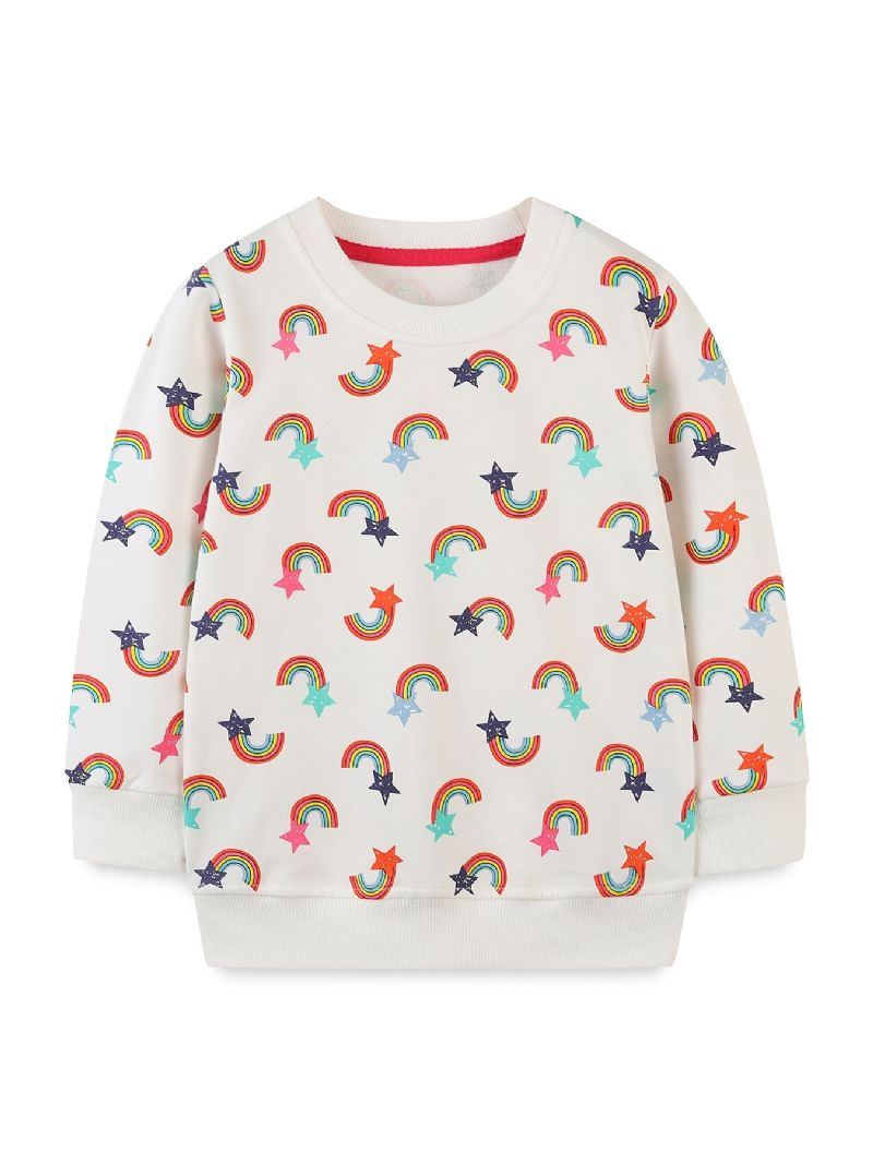 Vauvan Poikien Pullover Rainbow Print Crew Neck Pitkähihainen Collegepaita Topit Lasten Vaatteet