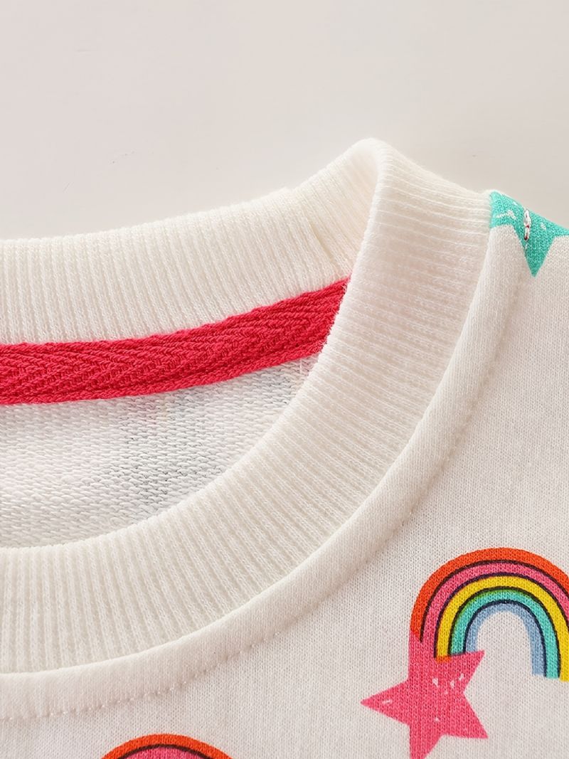 Vauvan Poikien Pullover Rainbow Print Crew Neck Pitkähihainen Collegepaita Topit Lasten Vaatteet