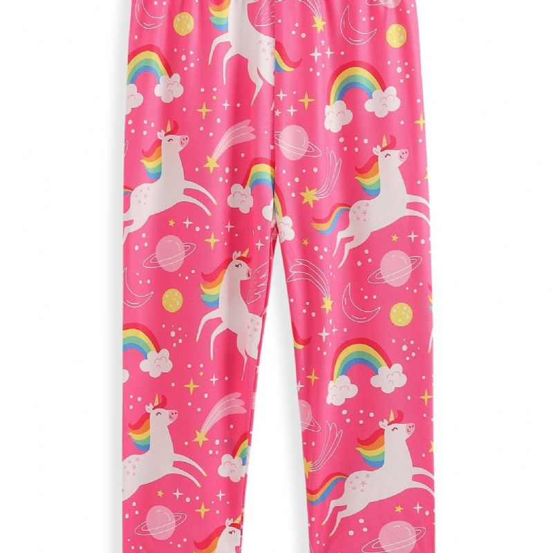 High Stretch Tyttöjen Sarjakuva Unicorn Leggingsit