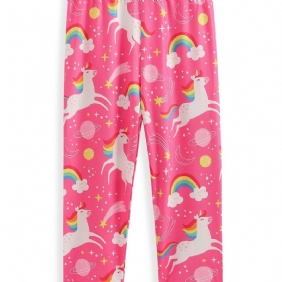 High Stretch Tyttöjen Sarjakuva Unicorn Leggingsit