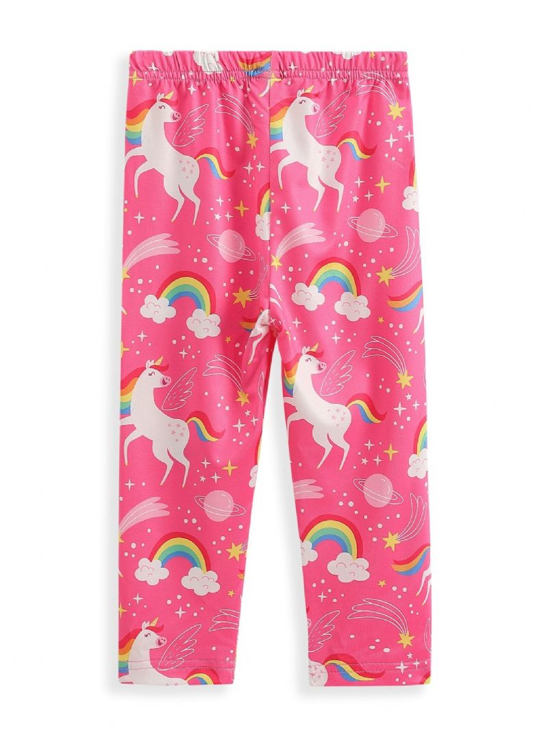 High Stretch Tyttöjen Sarjakuva Unicorn Leggingsit